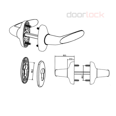 Ручка дверная dormakaba BREMEN на овальной розетке, белый RAL 9016