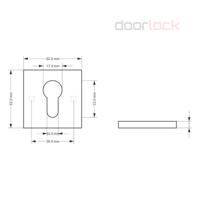 Ключевина под цилиндр DOORLOCK ES02/S/С Slim