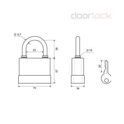 Навесной замок  PALLADIUM 907WP-65