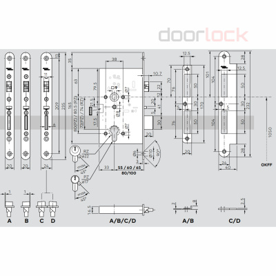 Замок электромеханический соленоидный Dormakaba SVP 6277 72/65мм, DIN L/R - открывание наружу/внутрь, автозапирание