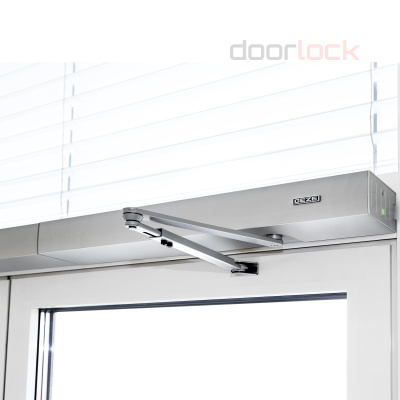 Привод распашной GEZE Powerturn F с рычажной тягой, серебристый