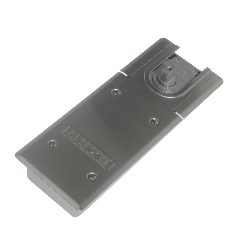 Дверной доводчик напольный GEZE TS500 NV c фиксацией на 105 EN1-4, серебристый