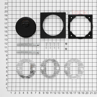 Броненакладка защитная врезная DL PRO6225S CP (полированный хром), квадратная розетка, HRC50