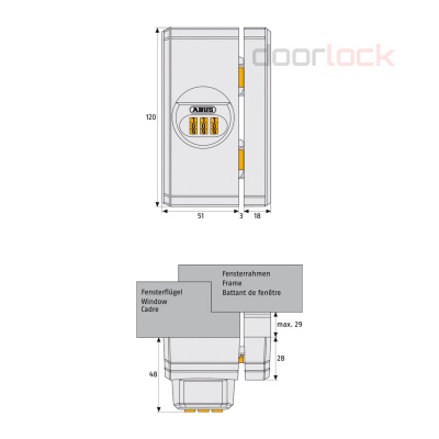 Оконный замок ABUS FTS 106