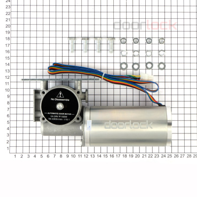 Автоматическая раздвижная дверь DLA210SL створки до 2х180кг, с эл/м замком, аккумулятором, программатором (без створок)